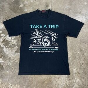 Babylon Slow Thai Coachella 2022 T-Shirt Size Medium Black Take A Trip Plane